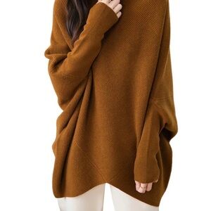 Elegant Tan Women's Turtleneck Sweater
